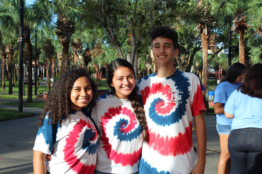 Junior Danyele Heier, sophomore Rachel Narvaez and junior Ricky Rivera represent Brantley’s SGA while at a D3 Session on Oct 14. The event went from 9am to 3pm and featured a photo booth, DJ, and workshops set up in classrooms.