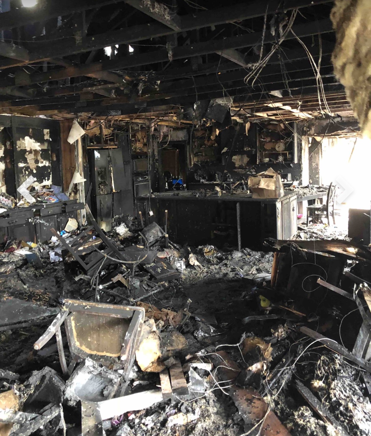 Two days after the Stafford family house caught on fire, the family walked through the home with their insurance company.