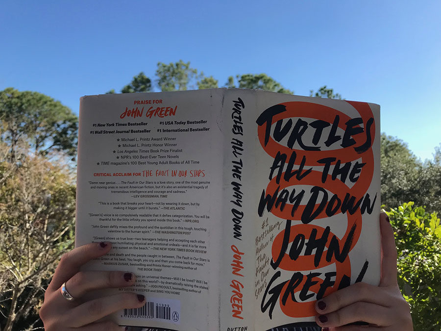 The+cover+of+Turtles+All+the+Way+Down+was+designed+by+Rodrigo+Corral.+The+book+was+released+in+the+United+States+on+October+10%2C+2017.