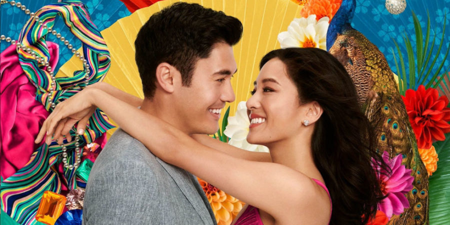 The movie poster for Crazy Rich Asians features actor Henry Golding and actress Constance Wu.