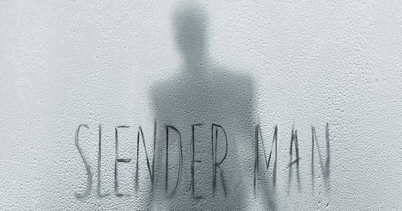 The movie poster for the horror movie Slenderman features a foreboding silhouette of the character.