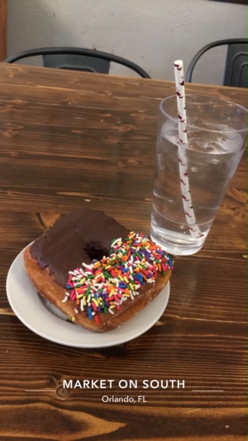 A vegan chocolate-iced donut with sprinkles from Valkyrie Donuts strays from the expected experience.