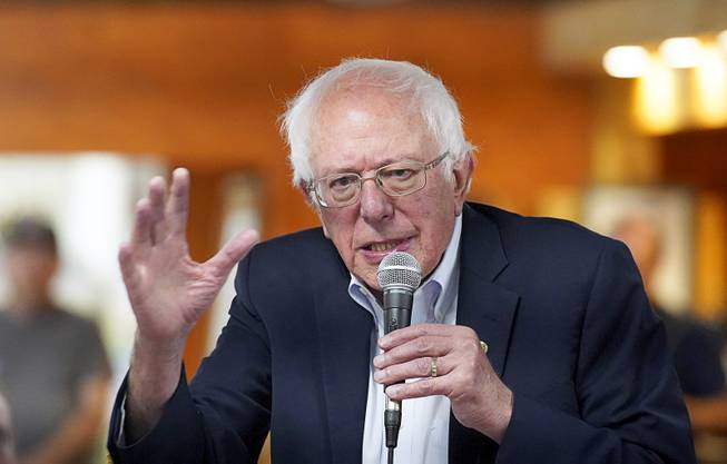 Democratic presidential candidate Bernie Sanders speaks in Epsom, New Hampshire during a campaign stop on Sept. 3. 