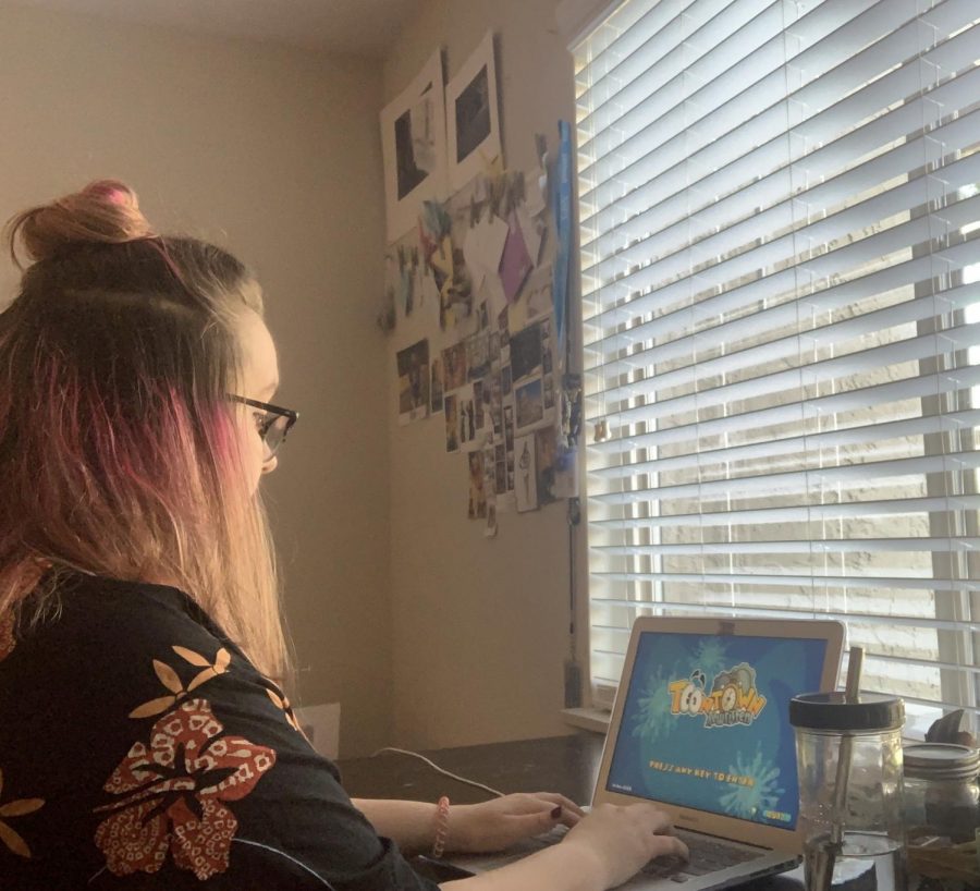 Senior Cara Roth has spent some of her free time at home to reminisce on childhood memories playing online games like Toontown Rewritten with her friends. In doing this and similar activities, she has realized that the memories she will have forever hold more value than the events that have been postponed.