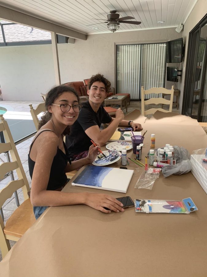 Senior Anisa Velazquez uses her newfound free time at home to try painting. I never expected to pick up a hobby like this, because I wouldnt consider myself to be very creative, Velazquez said. However, I had a lot of fun and I cannot wait to paint more.