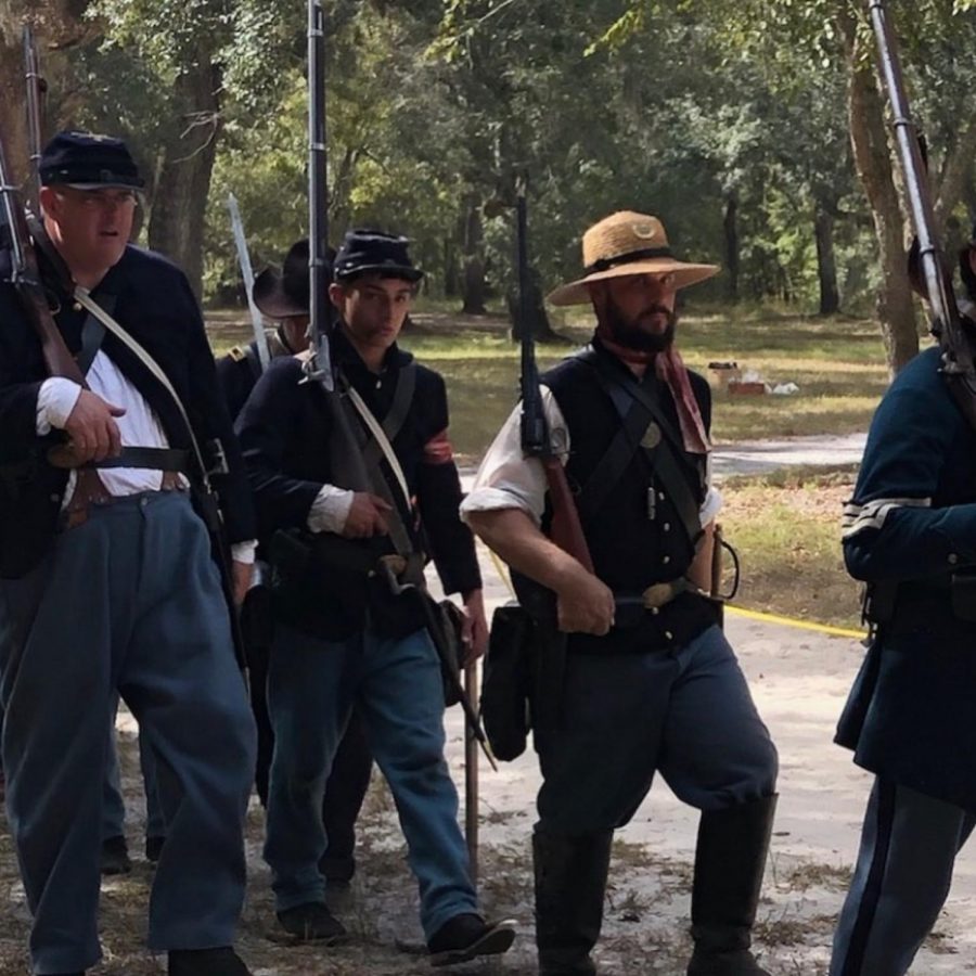 Arwady gets ready to participate in a Civil War reenactment on Oct. 5, 2019. “[My favorite war to reenact] is the Civil War because it’s an important shift in our country’s history,” Arwady said.
