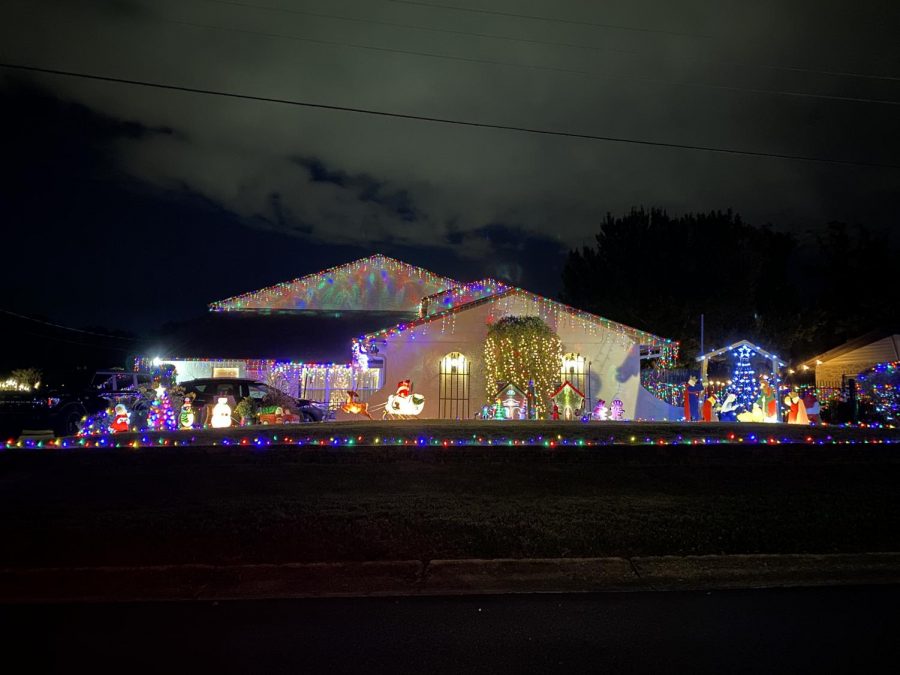 This house on Lake Asher Circle is representative of most of the street. Nearly all houses have lights on them, if not displays in the front yard. While the circle may not have great walking accommodations, it is a must-see due to the stunning displays on most of the houses.