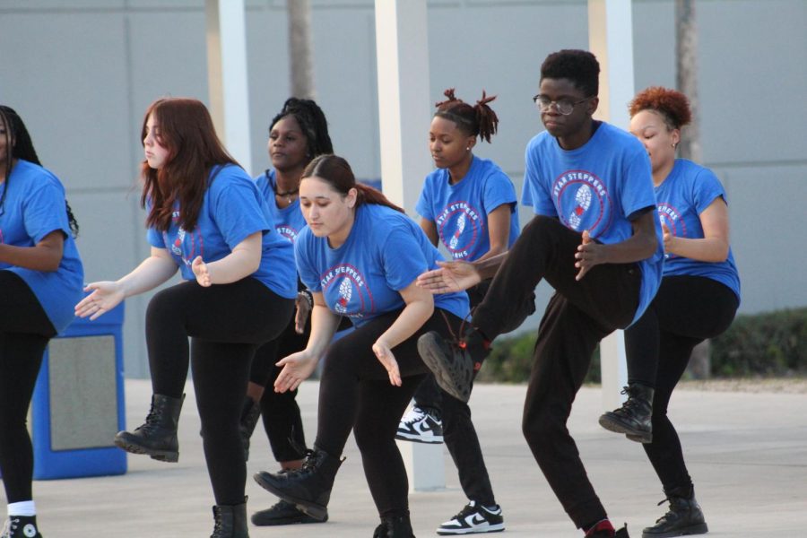 Among the performance that evening was the Star Steppers. They took the stage by performing at the top of the amphitheater, displaying the unique clubs and group offered at the school.