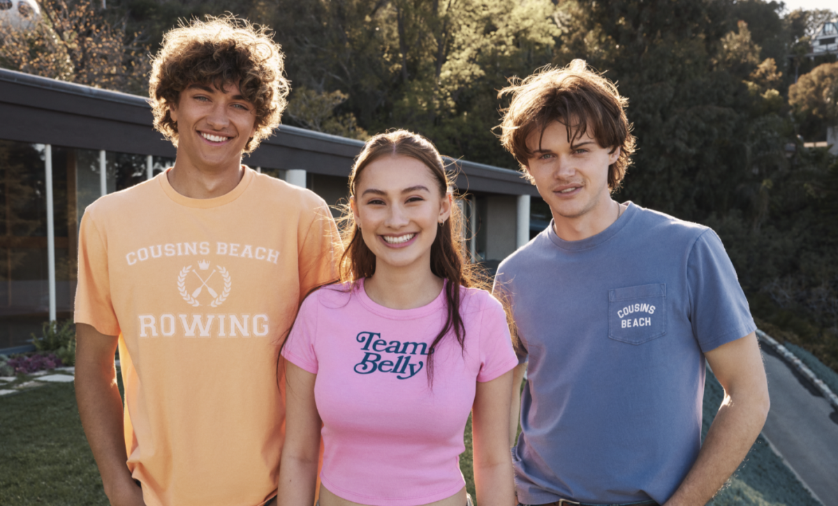 A picture depicting Jeremiah (left), Belly (middle) and Conrad (right), was posted on the American Eagle Instagram to announce new merchandise featuring each team from “The Summer I Turned Pretty”. 
